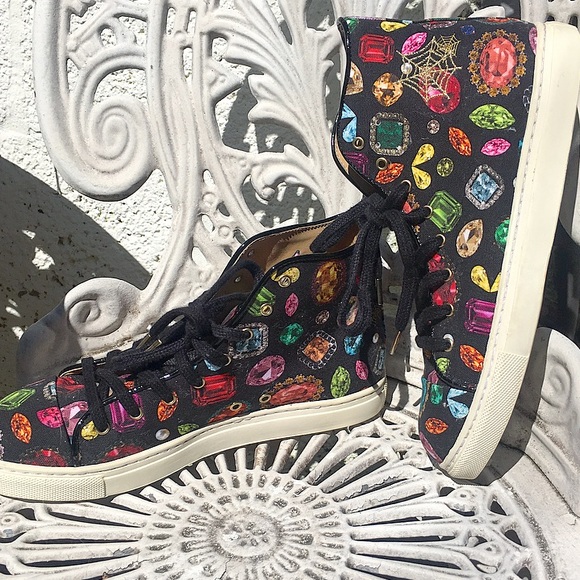 The CHARLOTTE OLYMPIA Jewel Canvas High Tops - Picture 2 of 8